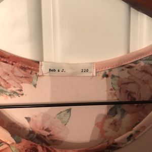 REB & J. PINK W/ FLOWERS MIDI DRESS W/ POCKETS